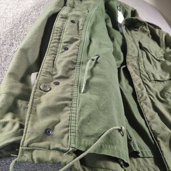 Vintage US Military Field Jacket Mens Med Reg Olive Drab OG-107 Without Liner - Picture 7 of 11